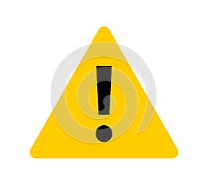 Warning sign. Exclamation mark on yellow triangle photo