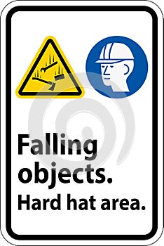 Warning Sign, Falling Objects Hard Hat Area