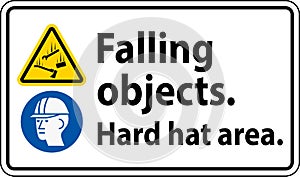 Warning Sign, Falling Objects Hard Hat Area