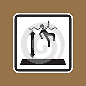 Warning Sign for Falling into Water Hazard with Swimming Icon