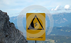 Warning sign of falling
