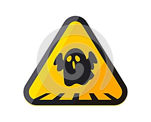 A warning sign of A Ghost. Isolated Vector Illustration