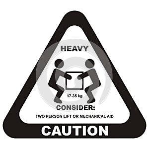 Warning sign, heavy load, vector icon