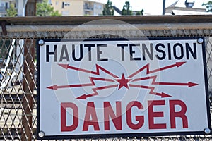 warning sign, high voltage