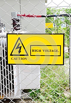 Warning sign high voltage power