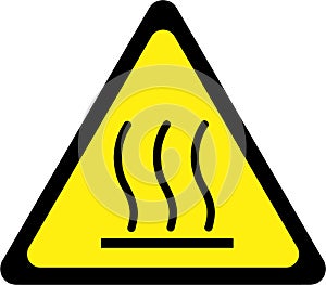 Warning sign with hot surface