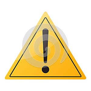 Warning sign icon, isolated on white background, illustration.
