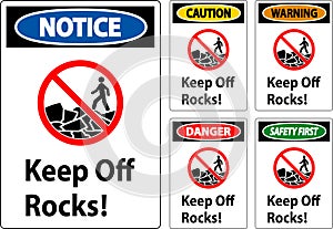Warning Sign Keep Off Rocks