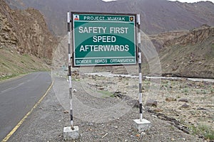 Warning sign in Ladakh, India