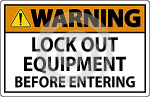 Warning Sign, Lock Out Equipment Before Entering