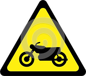 Warning sign with motocycle