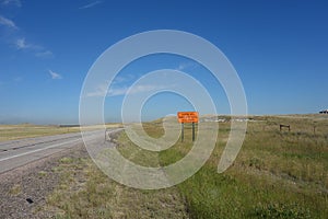 A warning sign for motorists in south Dakota