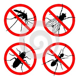 Signs prohibition insects