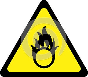 Warning sign with oxidising substances