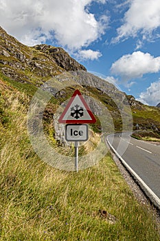 A Warning Sign on a Remote Road