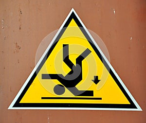 Warning sign: risk of falling photo