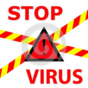 Warning sign Stop Virus