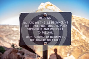 Warning Sign on Syncline Loop Trail