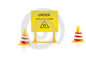 Warning sign under construction