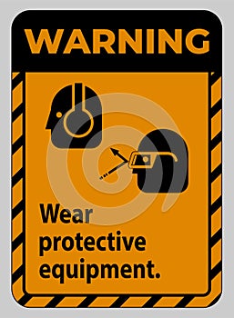Warning Sign Wear Protective Equipment with goggles and glasses graphics