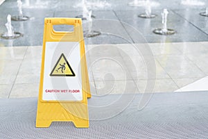 Warning sign for wet floor