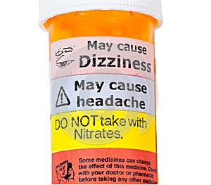 Warning signs on bottle of rx drugs