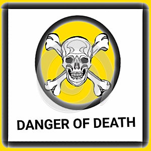 Warning signs danger of death illustration drawing illustration drawing and drawing illustration white background