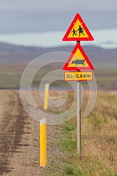 Warning signs in Iceland
