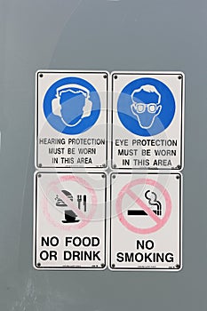 Warning Signs on Wall