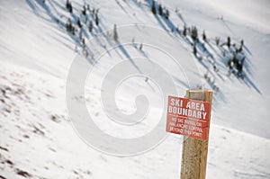 Warning Ski Area Boundary