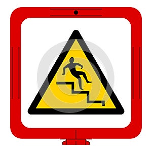 Warning Step Symbol, Vector Illustration, Isolate On White Background Label. EPS10