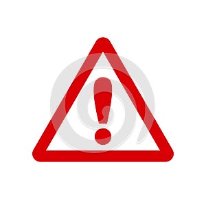 Warning, stop sign icon with exclamation marc - for stock