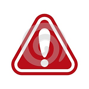 Warning, stop sign icon with exclamation marc - vector photo