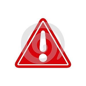 Warning, stop sign icon with exclamation marc - vector for stock