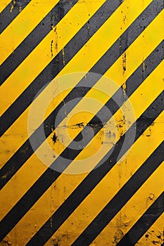 Warning striped background. Yellow and black stripes. Danger, caution  sign. Ai generative