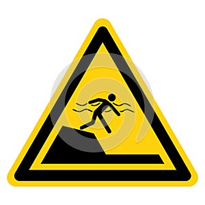 Warning Sudden Drop-Off Be Careful Symbol Sign, Vector Illustration, Isolate On White Background Label. EPS10