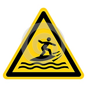 Warning Surfboarding Area Symbol Sign, Vector Illustration, Isolate On White Background Label. EPS10