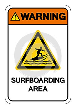 Warning Surfboarding Area Symbol Sign, Vector Illustration, Isolate On White Background Label. EPS10