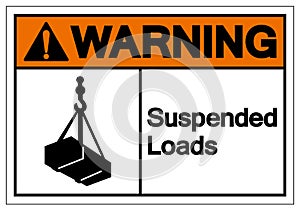 Warning Suspended Loads Symbol Sign, Vector Illustration, Isolated On White Background Label .EPS10 photo