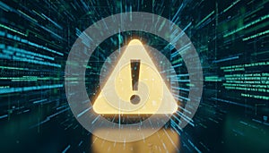 Warning symbol appearing among data code stream