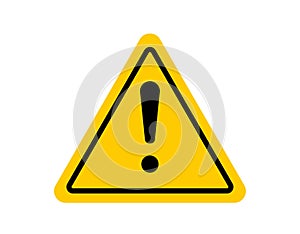 Warning symbol Caution icon / sign in flat style isolated.