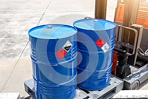 Warning symbol for chemical hazard on chemical container