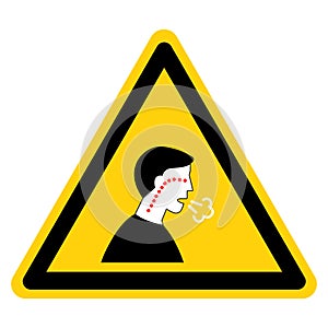 Warning Symptoms Shortness Of Breath Of Covid-19 Virus Symbol Sign,Vector Illustration, Isolated On White Background Label. EPS10
