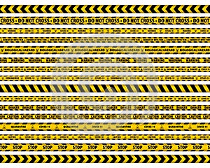 Warning Tape. Yellow And Black. Danger Tape.