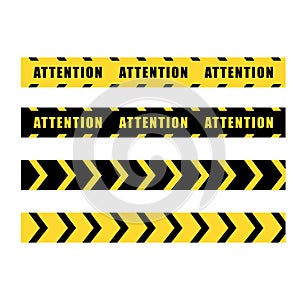 Warning tapes set for construction and crime. Attention tape. Vector