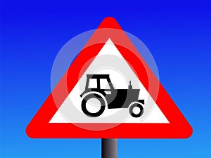Warning tractor sign