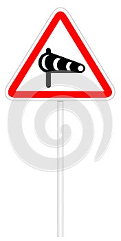 Warning traffic sign - Crosswind