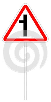 Warning traffic sign - road intersection