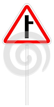 Warning traffic sign - road intersection