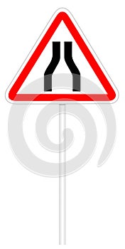 Warning traffic sign - Road narrows